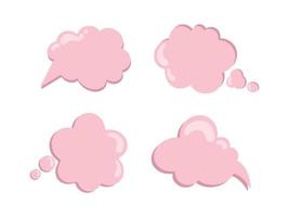 conjunto de rosado mensaje nubes surgir mensaje burbujas conjunto de aislado vector mensaje nubes linda rosado mensaje nubes