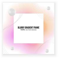 Trendy blurry gradient frame square design vector