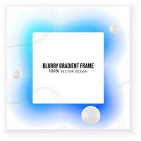 Trendy blurry gradient frame square design vector