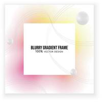 Trendy blurry gradient frame square design vector