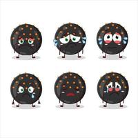 Halloween black candy cartoon character with sad expression vector