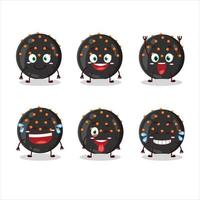 Cartoon character of halloween black candy with smile expression vector