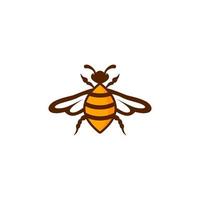 un abeja logo con un imagen de un abeja en eso vector