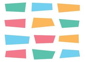 Geometric colored banners in flat style vector illustration isolated on white