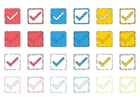 Approved check mark icon in flat style vector collection