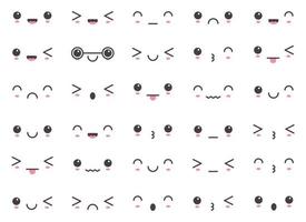 Cartoon emoji faces with different mood vector illustration collection