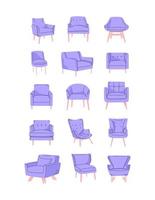 vector illustration of a set of chairs with a minimalistic design