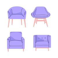 vector illustration of a set of chairs with a minimalistic design