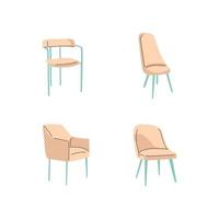 vector illustration of a set of chairs with a minimalistic design