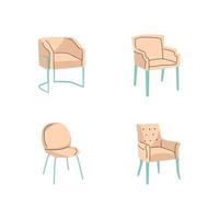 vector illustration of a set of chairs with a minimalistic design