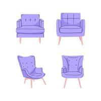 vector illustration of a set of chairs with a minimalistic design