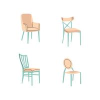 vector illustration of a set of chairs with a minimalistic design