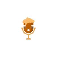 microphone logo with a microphone on it vector