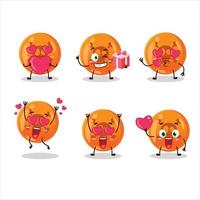 Halloween dangerous cartoon character with love cute emoticon vector