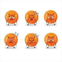 Cartoon character of halloween dangerous with sleepy expression vector