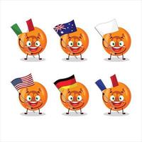 Halloween dangerous cartoon character bring the flags of various countries vector