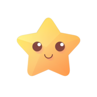 Cute star emoticon, vector illustration on a white background png