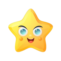 süß Gelb Star mit Augen und Mund. Vektor Illustration isoliert auf Weiß Hintergrund png