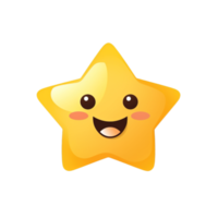 Star icon isolated on white background. Cute emoticon. Vector illustration png
