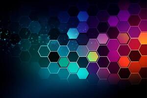 A colorful hexagon background, abstract technology background photo