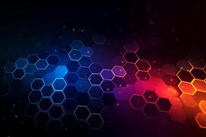 A colorful hexagon background, abstract technology background photo