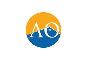 Initial AO Letter logo design, Vector design concept