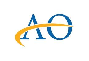 Initial AO Letter logo design, Vector design concept