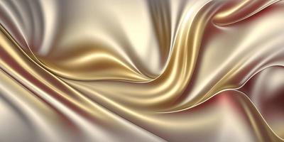 Abstract 3d Wavy Silk Like Render Wallpaper Backdrop, Generative AI photo