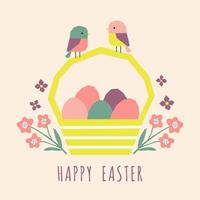 Easter card with cutout Easter elements. Template for greeting card, invitation, poster, social media. vector