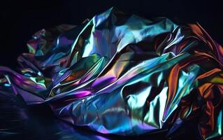 Foil holographic rainbow background texture, , AI photo