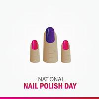 Vector Illustration of National Nail Polish Day. Simple and Elegant Design