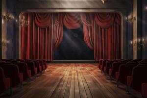 Vintage theater stage, created with photo