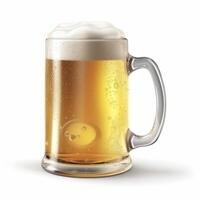 Beer mug with foam cap on the white background, created with photo