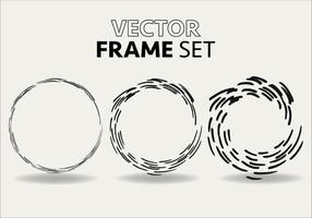 Hand drawn circles sketch frame vector set. Rounds scribble line circles. Vector illustrations.