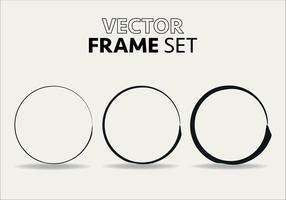 Hand drawn circles sketch frame vector set. Rounds scribble line circles. Vector illustrations.