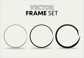 Hand drawn circles sketch frame vector set. Rounds scribble line circles. Vector illustrations.