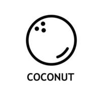 Coconut line vector icon. Organic healthy vegan symbol. Fruit icon for websites, web design, mobile app.