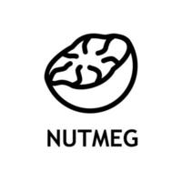 Nutmeg seed line icon. Outline style sign for mobile concept and web design. Nutmeg nut culinary vector icon. Symbol, logo illustration vector graphics