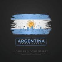 Argentina Revolution day greeting card template. vector