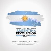 Argentina Revolution day greeting card template. vector