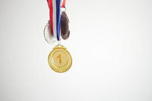 First Place Throphy against white background photo