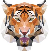 Geometric tiger head triangle pattern vector illustration
