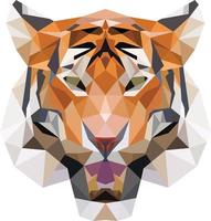 geométrico Tigre cabeza triángulo modelo vector ilustración