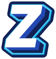 audacieux 3d bleu majuscule lettre z png