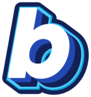 audacieux 3d bleu minuscule lettre b png