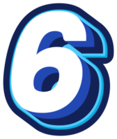 Bold 3d Blue Number png