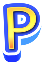 Shiny Gold 3d Letter P png