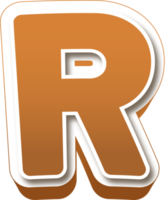Chocolate 3d Bold Letter R png