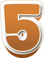 Chocolate 3d Bold Number 5 png