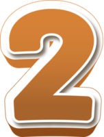 Chocolate 3d Bold Number 2 png